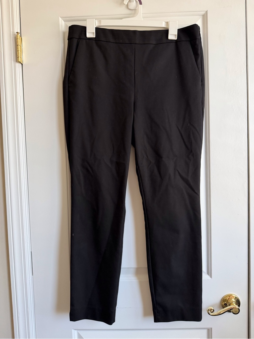 LOFT Black Straight-Leg Work Pants
